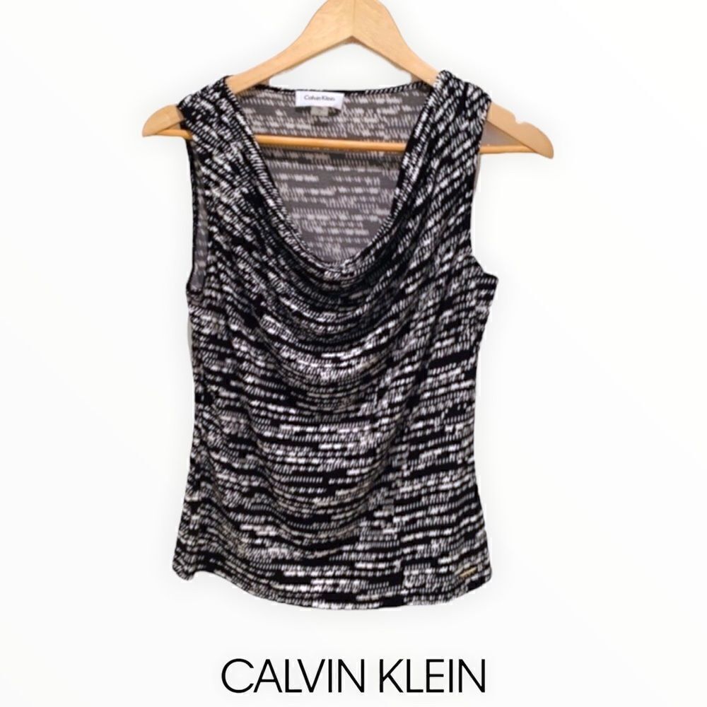 CALVIN KLEIN | B&W | PRINTED BLOUSE